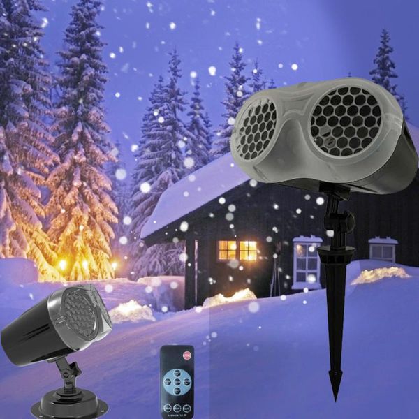 

snowflake projector white snowstorm stage light remote control waterproof garden lawn lamp for holiday party decor lamps