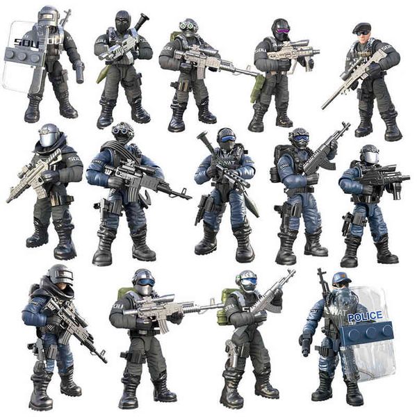 2021 Guerra Mondiale 2 WW2 Esercito Militare Soldato Polizia di Città SWAT Forze Speciali Figure Building Blocks Mattoni Bambini Giocattoli Y1130