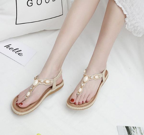 

plus size flip thong slippers beach sandals flat shoes woman slides women summer sandalias mujer sapato feminino sa0175, Black