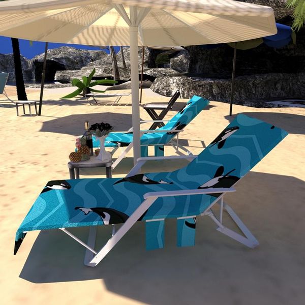 

chair covers beach towel pool lounges with pockets for chaise chairs green leaves