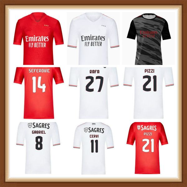 

21 22 benfica soccer jerseys pizzi jonas gabrielb camiseta seferovic zivkovic salvio eliseu fejsa men football shirts, Black;yellow