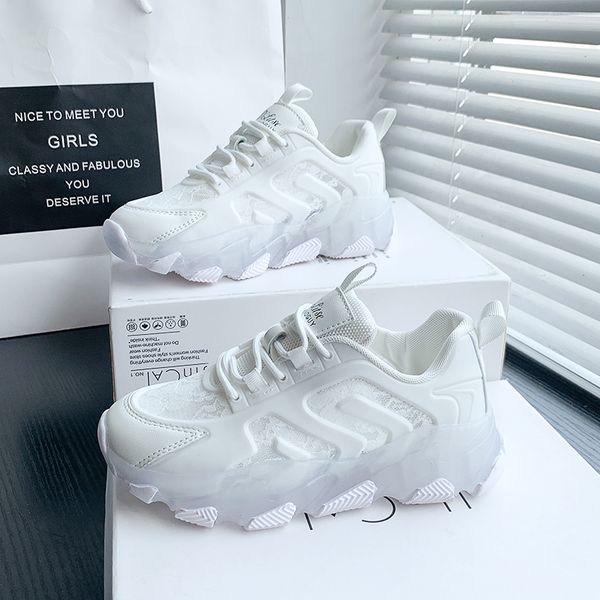 

sneakers women white platform shoes 2021 fashion thick bottom jelly sole ladies trainer sport basket femme chunky sneakers women