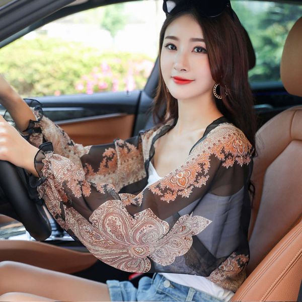 

prevent bask in cuff sun sleeve summer long lady with uv riding driving sun protection arm print shawl