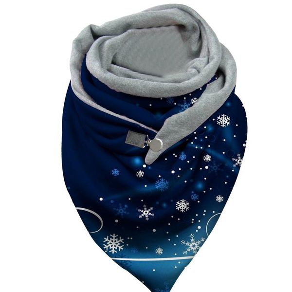 

scarves women 2021 fashion winter scarf christmas elk snowflake print button soft wrap casual warm shawls bufanda, Blue;gray