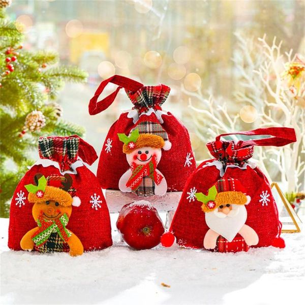 

gift wrap christmas bags practical 3d decor drawstring candy handheld present bag