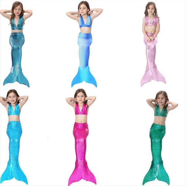 

halloween cosplay mermaid swimwear girls fish tail little party bikini kids swim wear beach baby swimsuit bodysuit, White