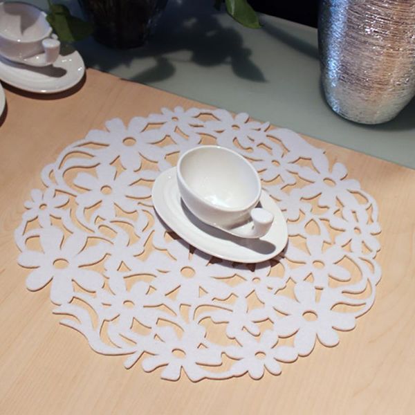 

mats & pads 30cm modern round for laser cute flower felt placemats kitchen dinner table