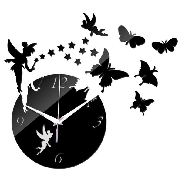 

wall clocks diy acrylic 3d clock mirror effect electronic home decorative for art crystal bedroom living room decorations