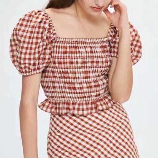 

shirt fashion plaid pure cotton stretch chest youth women shirt casual chic street mix match 210601, White