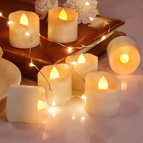 

12/6pcs candles lights flameless led light creative lamp battery powered home party wedding decoration lighting