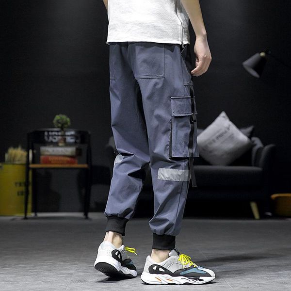 

fall 2021 men's loose-legged halon pants logo casual youth fashion trend, Black