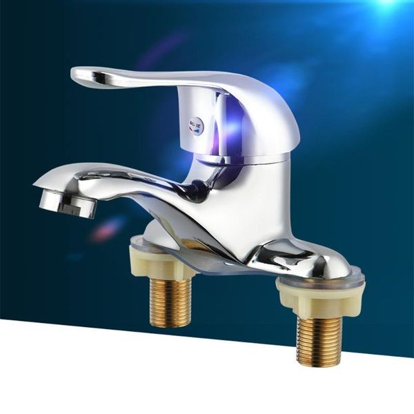 

single handle basin faucet 3 hole zinc alloy bathroom kitchen sink water tap cold wash mixer modern fixture faucets