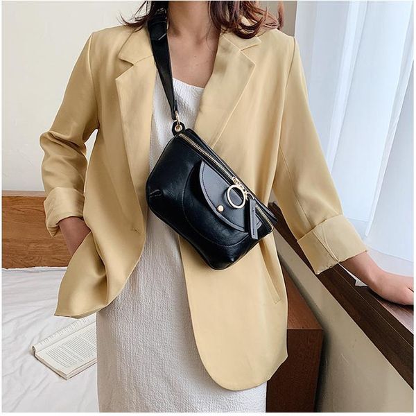 

retro pu leather crossbody bags for women luxury personality pocket chest bag shoulder messenger female handbag waist