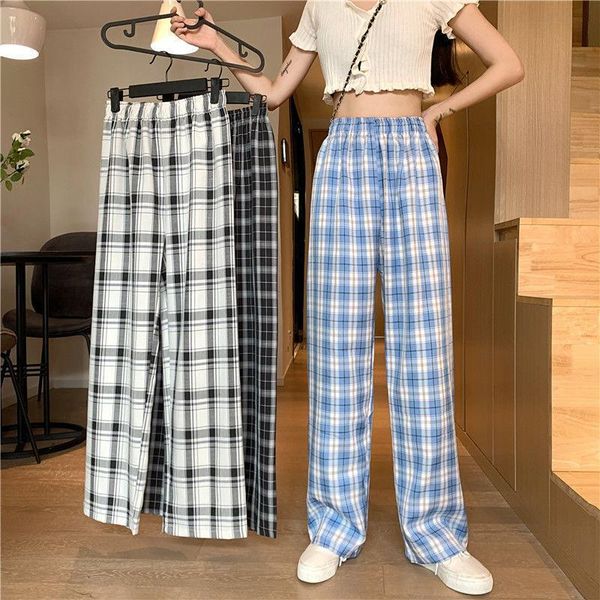 

women's pants & capris latimeelon hip hop fashion girl harajuku gothic plaid female student casual funny straight summer cute basic, Black;white