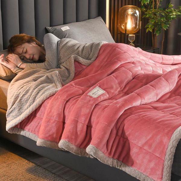 

blankets thick warm winter blanket fluffy fleece duvet for beds blue bed cover and throws