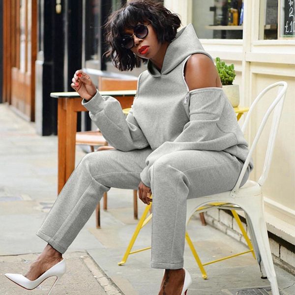 

casual sweatsuit women set suits autumn winter hoodie tracksuit women two piece set fashion streetwear 2 piece pants set outfits, Black;white