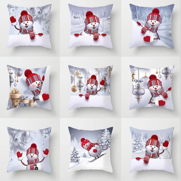 

pillow case merry christmas festival party cushion cover xmas santa claus pattern square sofa car soft rest tool