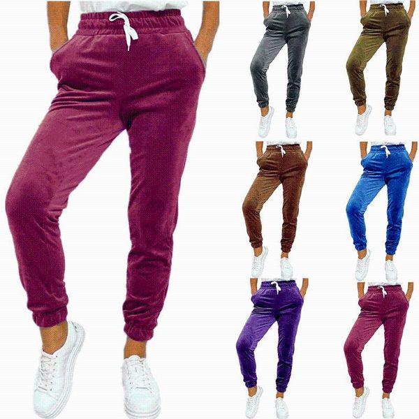 

women's pants & capris autumn and winter selling all-match trousers, elastic lace tight velvet breathable casual sports, Black;white