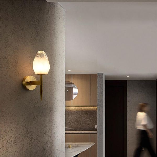 

nordic crystal light luxury post-modern home decoration model room showroom lamp creative personality bedroom bedside wall lamps