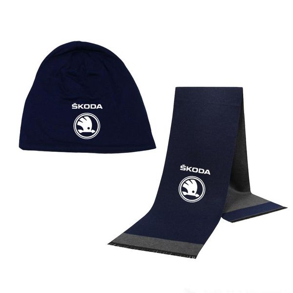 

hats, scarves & gloves sets winter beanie hat skoda car logo men scarf solid color warm cotton set male female sports 2 pcs cool, Blue;gray