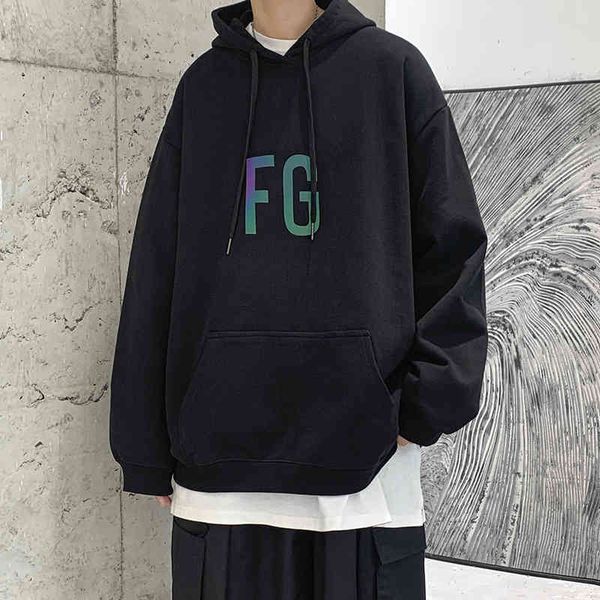 

men's hoodies & sweatshirts colored reflective hooded sweatshirt, fast and colorful art of large size for couples fashion e6ny, Black