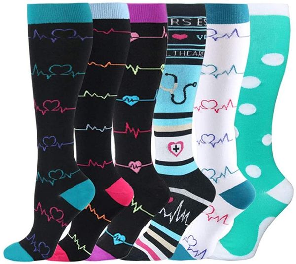 

men's socks 48 style compression stocking cute animal running sport varicose veins blood circulation pressure edema, Black