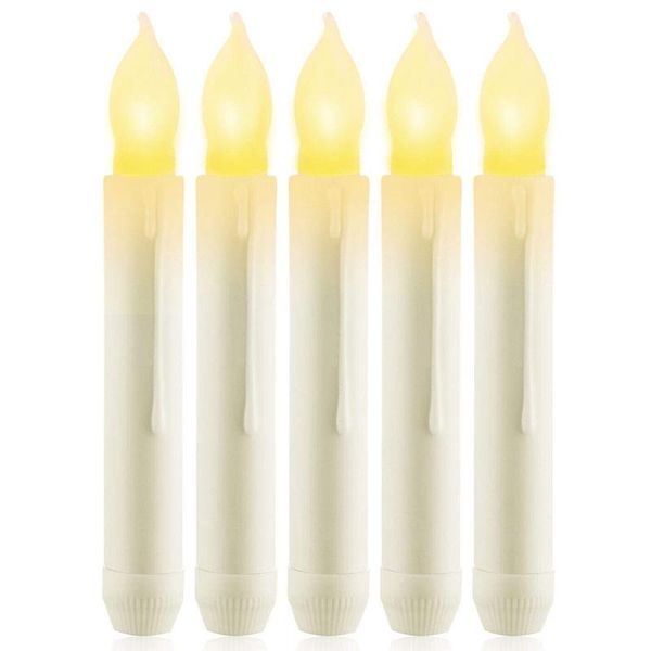 

led 12 pcs flameless taper candles,battery operated fake candles,flickering window candle lights candles