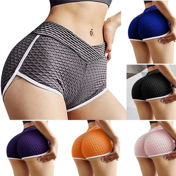 

women gym jogging yoga shorts leggings breathable women's short sports fitness solid color thin skinny clothing, White;black