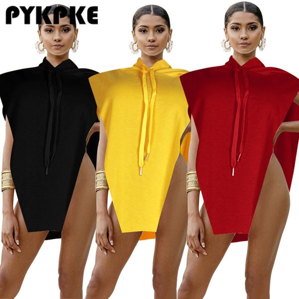 

women hoodie autumn casual cape sleeve hooded irregular sweatshirt hoodies, Black