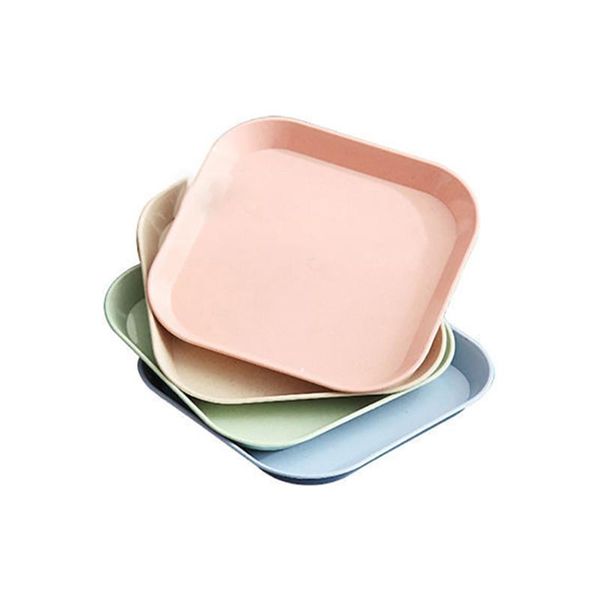 

dishes & plates 4 pcs serving tableware cake tray sauce dish household fruit snack mini square platedish dining garbage
