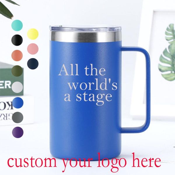 

water bottles 24 oz coffee tumbler with lid double wall stainless steel gift idea for woman men friends mom dad