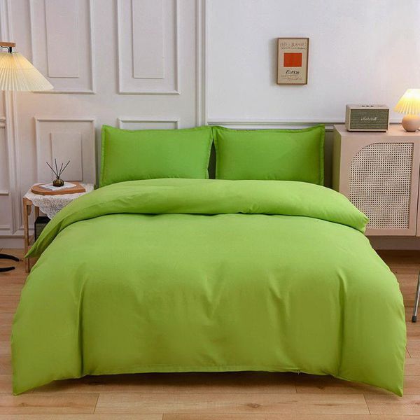 

pure green bedding set sheet pillowcase & duvet cover single full  king size sets