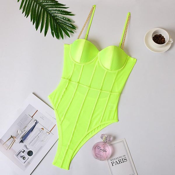 

women's jumpsuits & rompers neon green mesh transparent bodysuit backless striped sleeveless overalls party fashion spaghelti strap, Black;white