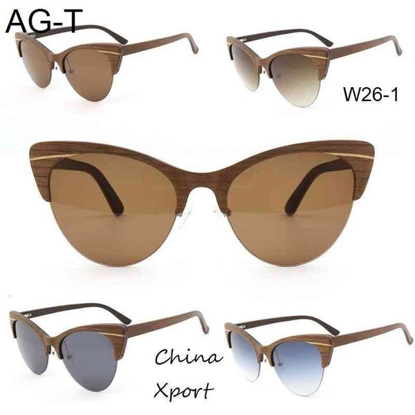 

vintage wooden sunglasses cr39 lens half frame big frame selling sunglasses for men women cool sunwear glasses, White;black