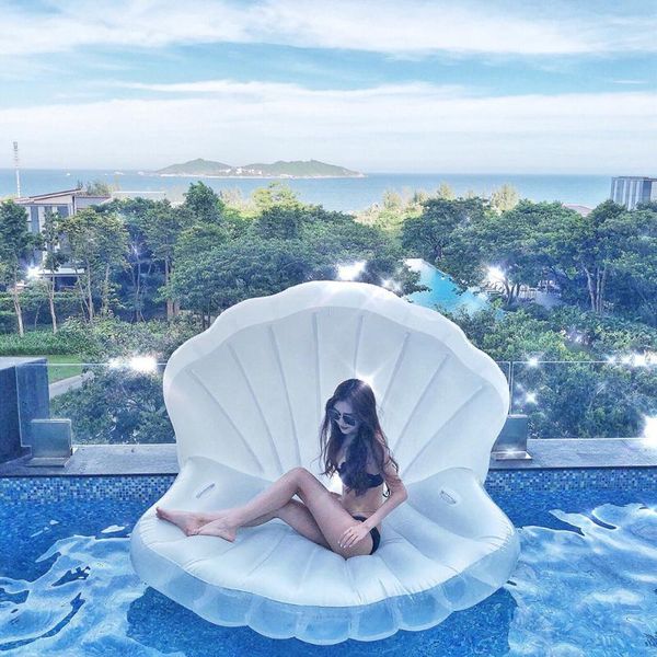 

inflatable shell pool float scallops pearl ball water sofa summer air bed mattress swimming ring loungers donuts & accessories