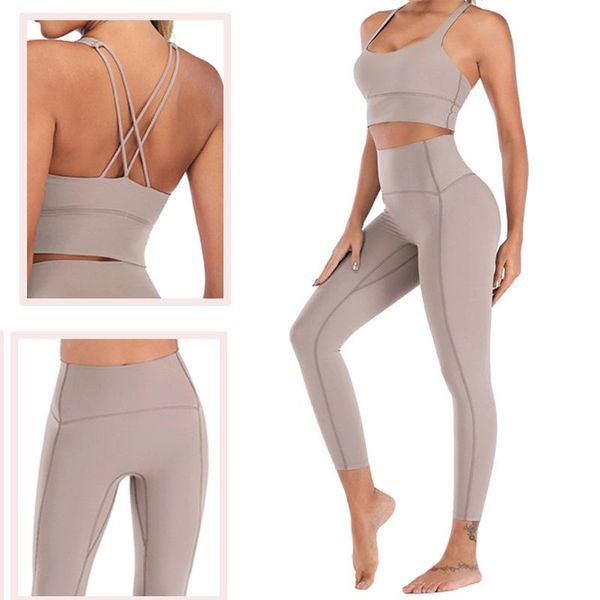 

yoga outfit naked-feels set leggings women fitness clothes high waist summer gym 2 piece 's suit