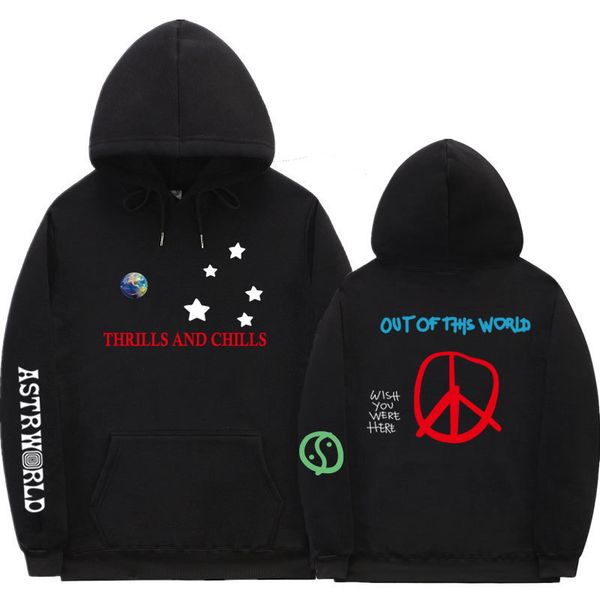 

women's hoodies & sweatshirts travis scott arrivals out of world letter print hoodie men women astroworld pullover cactus jack hip hop, Black