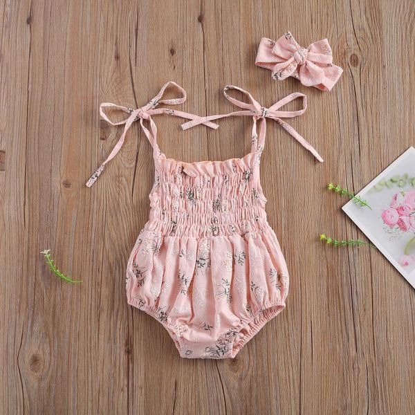 

jumpsuits pudcoco born baby girl clothes floral print sleeveless ruffle sling romper jumpsuit headband 2pcs outfits est summer set, Blue