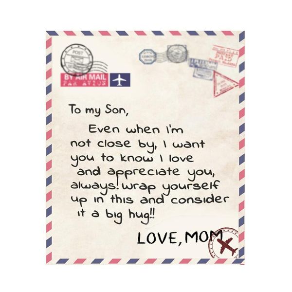 

blankets a letter from mom to son printed blanket envelope decor fleece sofa soft throw sherpa fluffy for beds