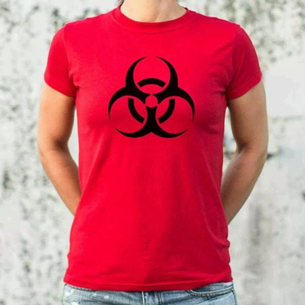 

biohazard t-shirt | short sleeve graphic tee for women, White;black