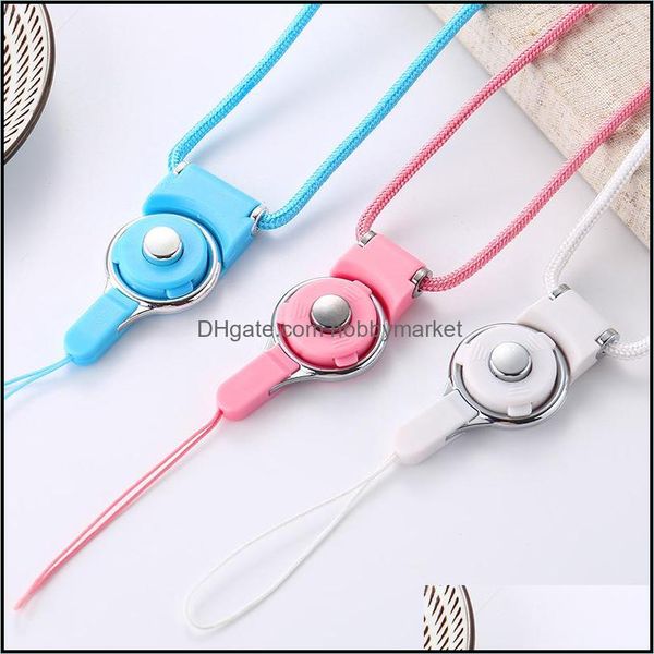 Schlüsselringe Schmuck Abnehmbarer Handygurt Halsband Umhängeband Geflochtenes Nylon-Hängeseil für Mobiltelefonabzeichen Kamera MP3 USB-ID-Karten Gemischte Farbe