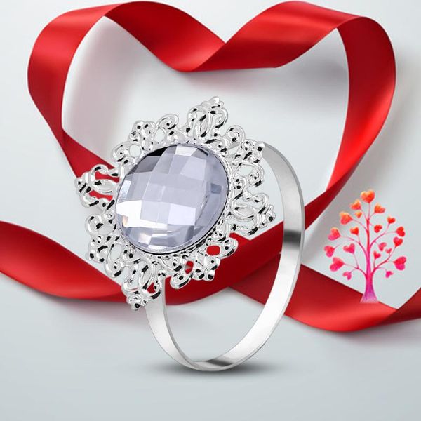 

napkin rings 12pcs acrylic holders wedding banquet dinner decoration (silver)