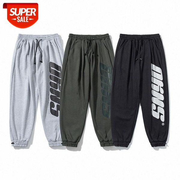 

couple dance sports street hip-hop tide terry printed sweatpants men's trousers #5g6s, Black
