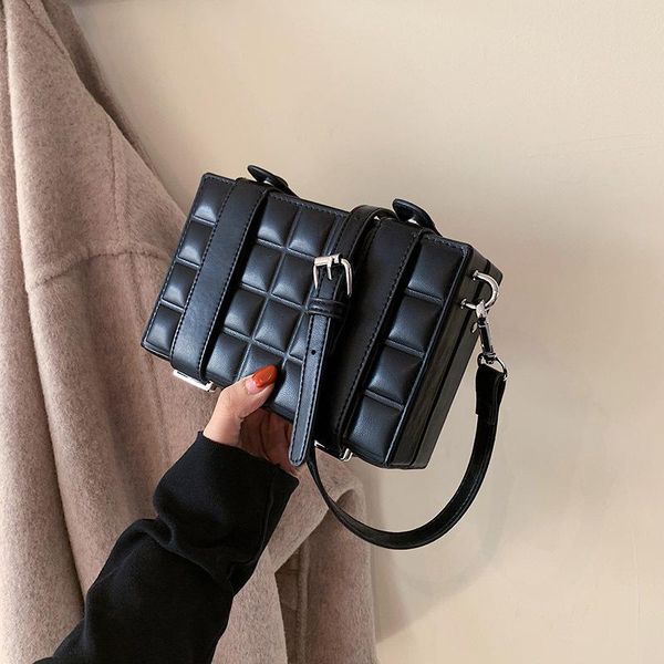 

evening bags women's shoulder ladies 2021 autumn winter fashion box designer personality small square leather messenger bag