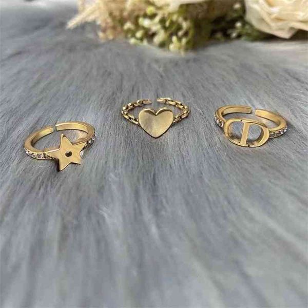 

70% off outlet online family ring new style suit three piece set of hand ornaments, Silver