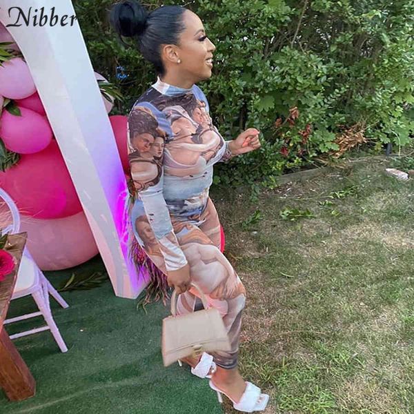 

nibbler fashion zipper graphic pattern streetwear one pieces jumpsuit women 2021 autumn casual long sleeve skinny jumpsuit mujer, Black;white