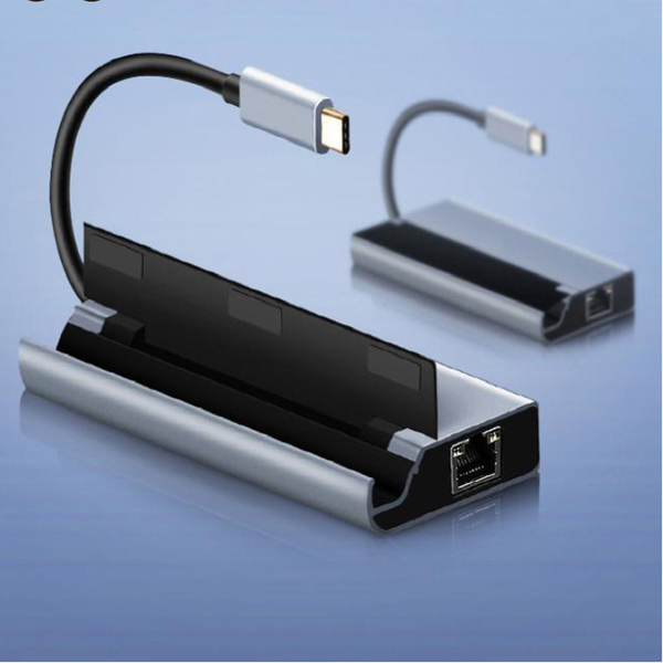 

usb type-c 7 in 1 hub to 4k hdmi-compatible rj45 tf/sd card reader pd fast charge for macbook pro/air docking station