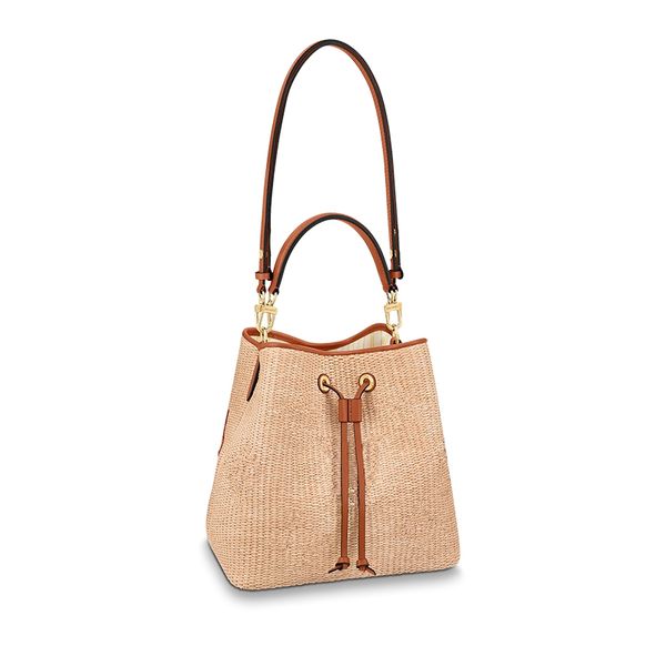 

25cm summer 2021 latest straw woven bucket bag simple purses tote handbag designers fashion luxurys women shoulder bags