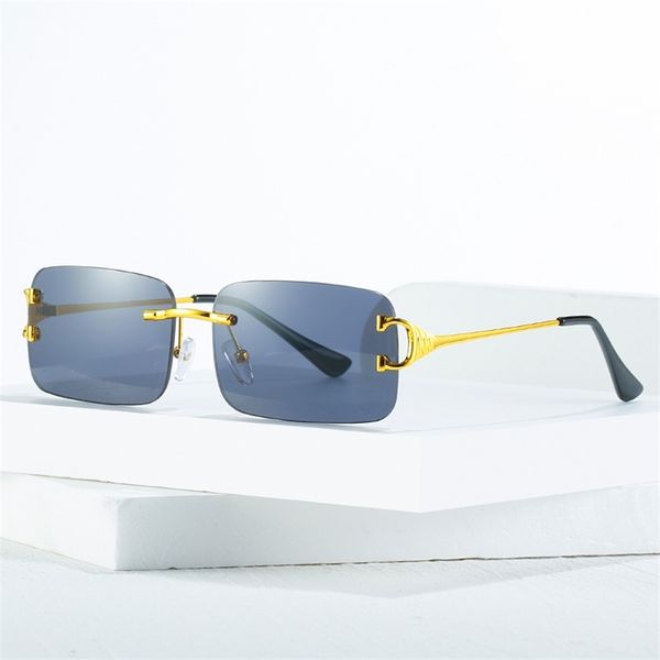 

70% off factory online sale 2022 new kajia frameless metal sunglasses men's small box sunglasses women's glasses, White;black