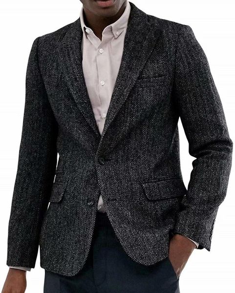 

men's suits & blazers male casual jacket, slim fit prom tuxedo, tweed, woolen blazer, fishbone, wedding, groomsmen, one jacket without, White;black